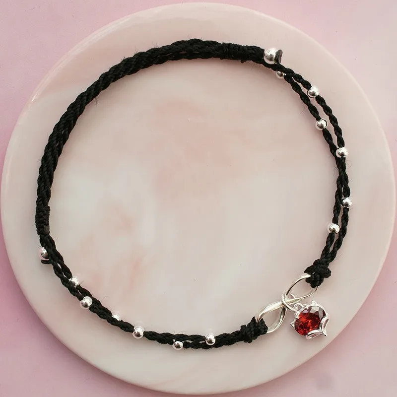 PANJBJ 925 Silver Color Mosubi Zircon Anklet For Women Girl Simplicity Retro Exquisite Jewelry Birthday Gift Dropshipping