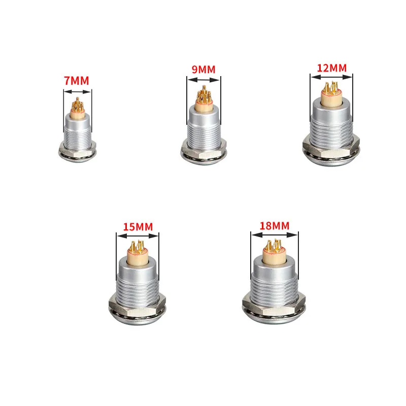 Complete Set Of Metal Connectors Push-Pull Self-Locking FGG EGG 00B 0B 1B 4P 5P 6P 7P 8Pin Aviation Plug Socket M12 M7-5 core
