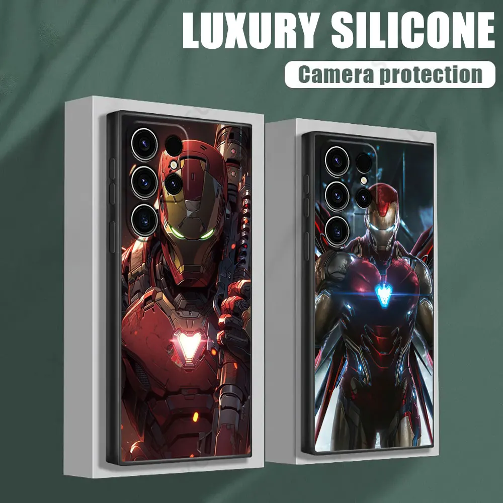 

Marvel Ironman Cool S25 Ultra Case For Samsung Galaxy S25 S24 S23 S20 S21 FE S22 Ultra S10 Plus Cases Soft Phone Cover Iron-Man