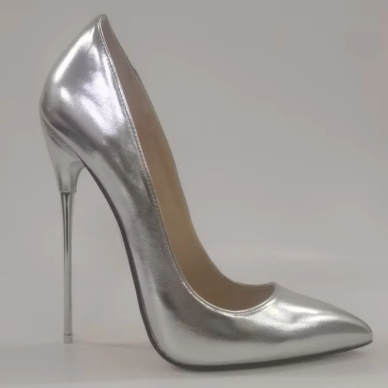 

Sexy 2026 Women 16-18cm Ultra Thin High Heel Pumps Pointed Toe Sexy Fetish Stilettos Wedding Party Unisex Shoes Big Size