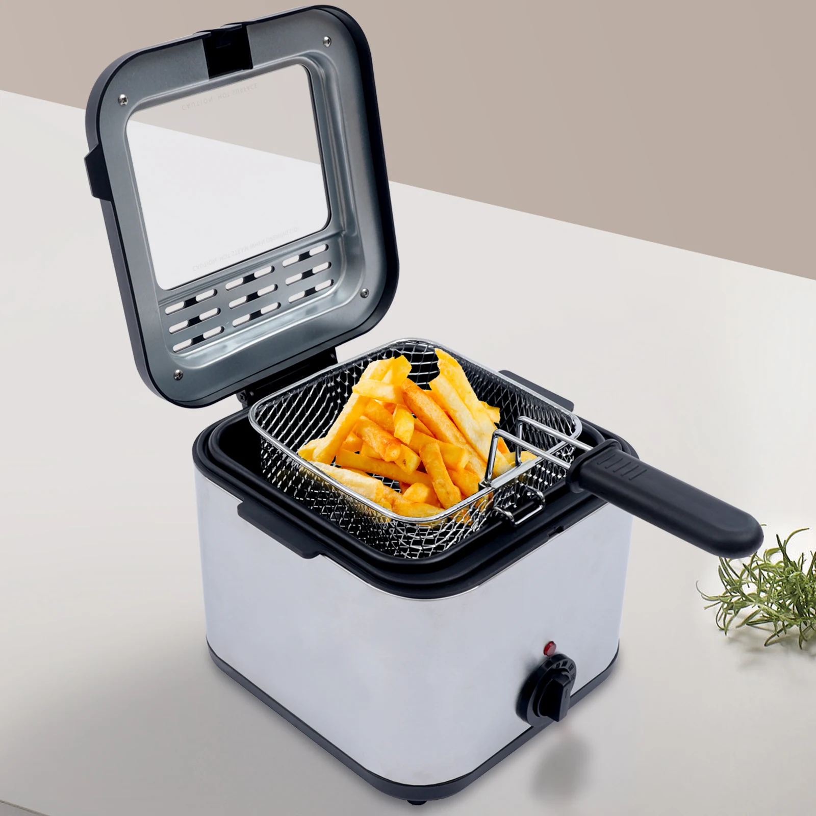 

Deep Fryer Electric Deep Fryer with Basket and Drip Hook, Removable Lid with View Window and Filter, Stainless Steel fryers