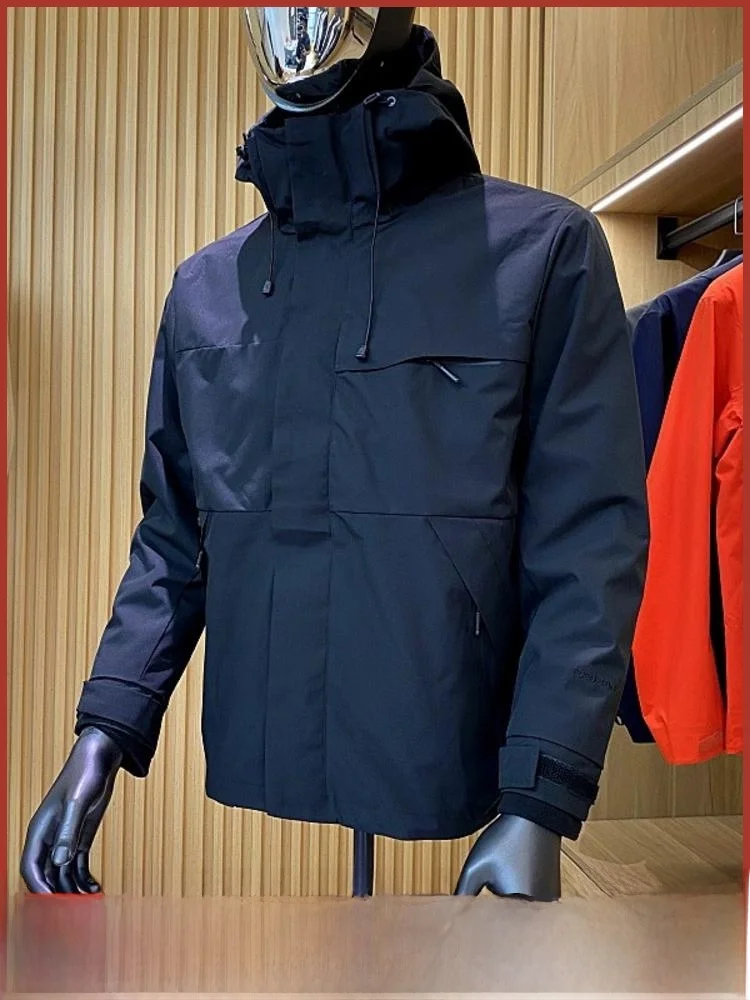 

Модная пара, уличная зимняя куртка, антихолодная футболка в одном, ветрозащитная, водонепроницаемая, для пешего туризма, катания на лыжах, мужское пальто с капюшоном, молодежное