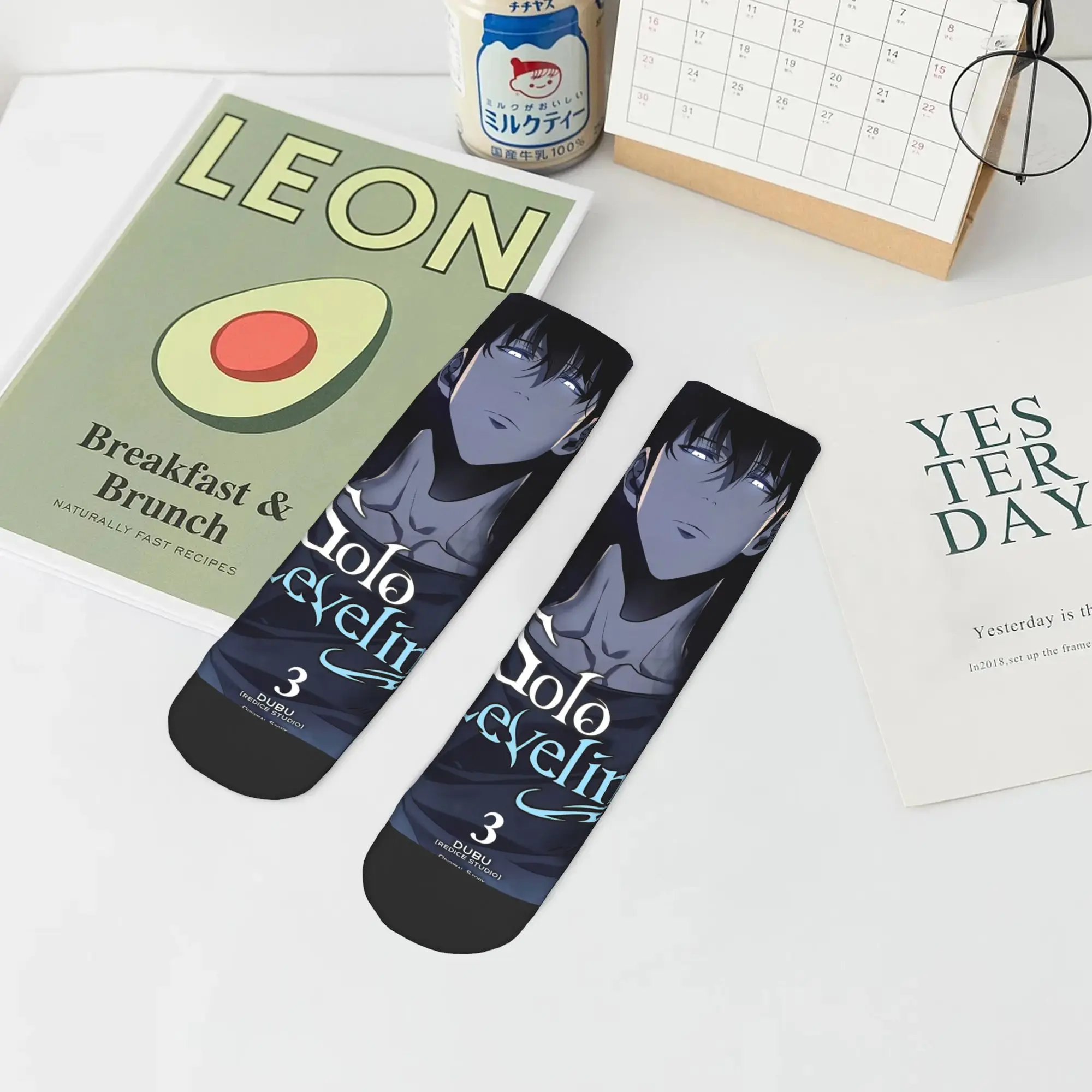 

Autumn Winter Funny Women Men Anime Solo Leveling Socks Non-slip Football Socks