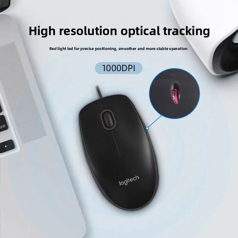 로지텍 MK120&MK121P 유선 키보드 및 마우스 세트 풀 사이즈 오피스 노트북 데스크탑 컴퓨터 USB 키보드 블랙