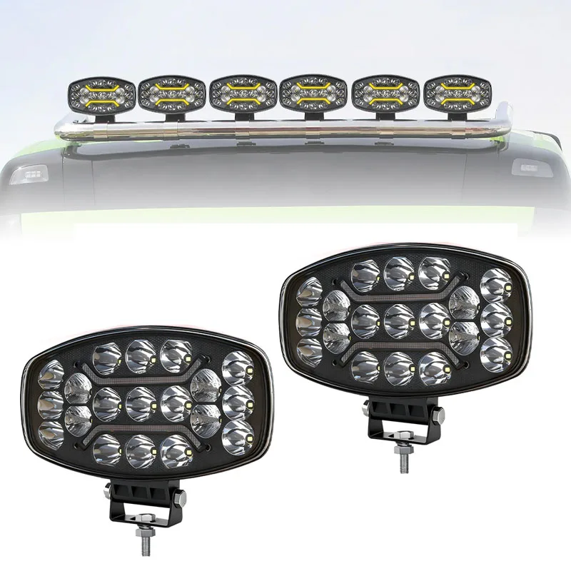 

Car Led Driving Lights Spotlight Work Light Bar 9 Inch White & Amber DRL Auto Light Fog Lamp for Car SUV Truck 4x4 Boat ATV Barr