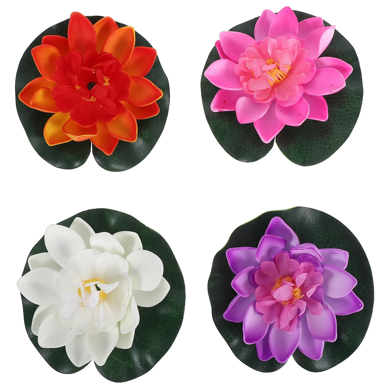 

4Pcs Artificial Floating Lotus Flowers Lifelike Design for Aquarium Pool Pond Decoration Eva Material Suitable for Garden