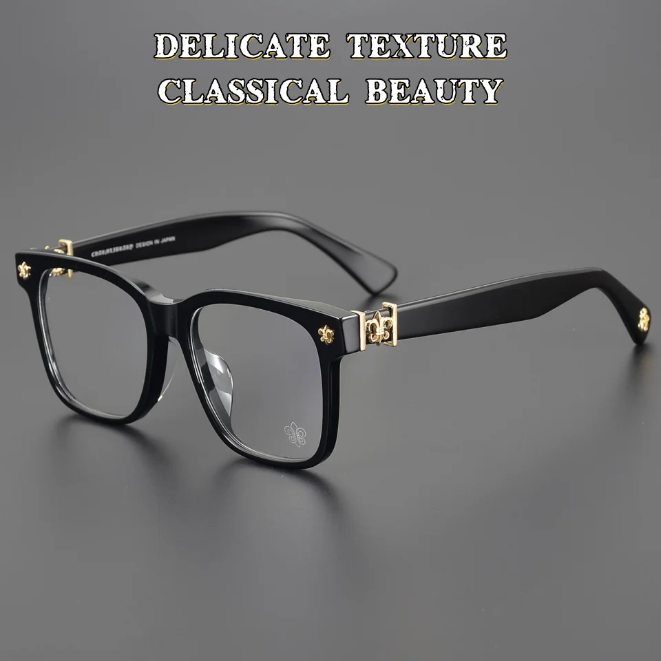 Christmas Carnival Event Luxury Brand Designer Retro Acetate Glasses Frame Men's and Women's Square Optical Prescription Glasses