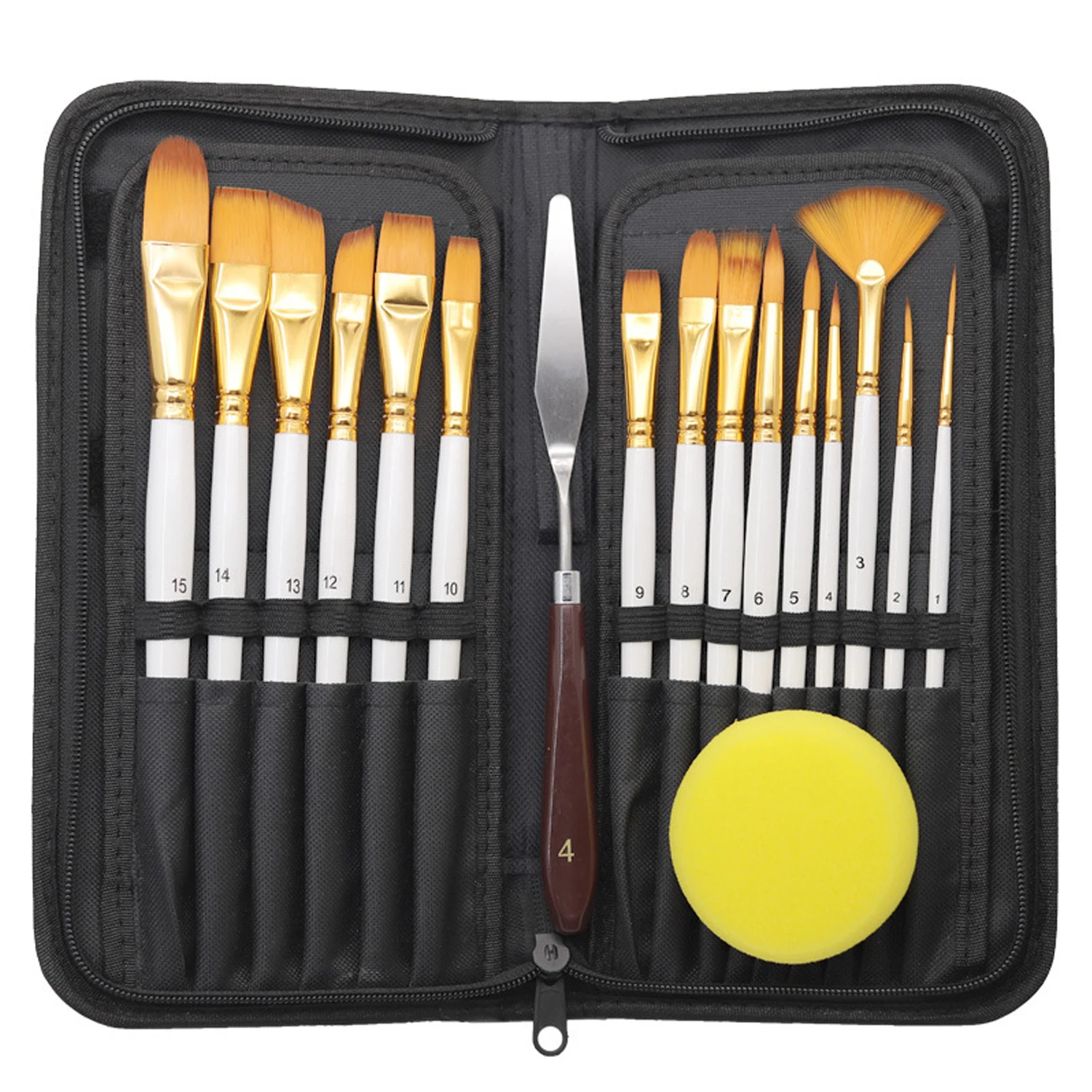 15pcs/set Premium Nylon Paint Brushes Kit Professional Artist Brushes For Canvas Watercolor Painting Perfect Art Supplies