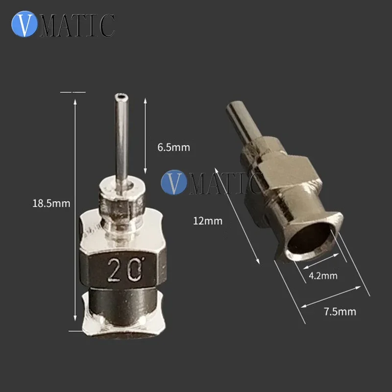 Free Shipping Quality Stainless Steel 12Pcs Tips 20G 1/4'' Inch Tubing Length Blunt All Metal Dispensing Syringe Needle Tips
