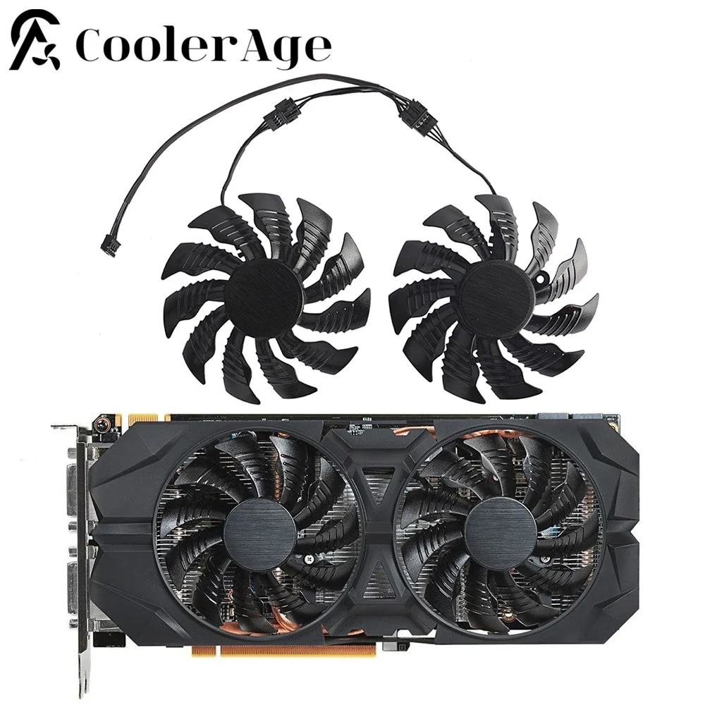 

Вентилятор видеокарты для Gigabyte GeForce GTX 960 GTX 950 R9 390 380 T129215SU PLD09215SU, сменный вентилятор для графической карты GPU 88 мм