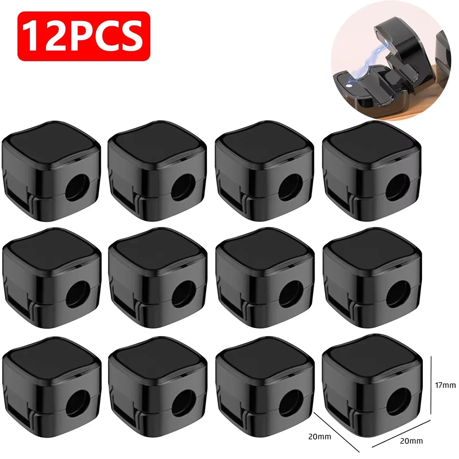 3/12 PCS Magnetic Cable Clips Cable Smooth Adjustable Cord Holder Under Desk Cable Management Wire Keeper Cable Organizer Holder