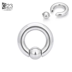 1pcs G23 Titanium Captive Bead Rings PIERC Nose Ring large size Earring 12G 2mm 3mm BCR Hoop Rings punk Piercing Body Jewelry