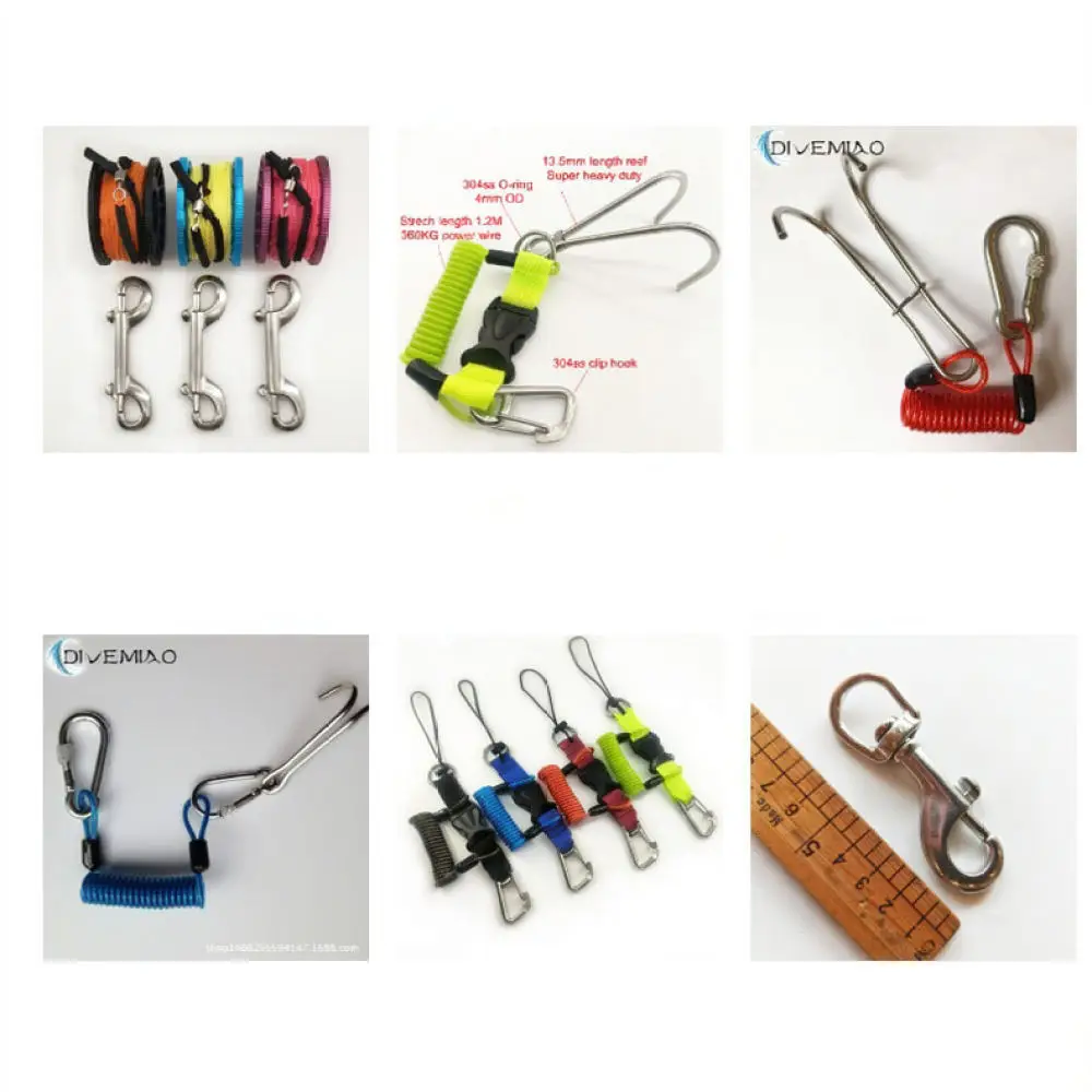 Stainless Steel Scuba Reef Hook With Stretchable Coil Lanyard For For Divemiao Diving Stability Gear Snorkeling Underwater Hook