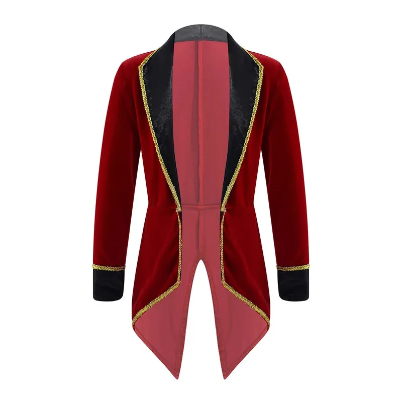 الأطفال هالوين السيرك Ringmaster زي طويل الأكمام شرابة يرتدى تأثيري أداء الحفلات مصاص دماء فستان معطف الفستان #2