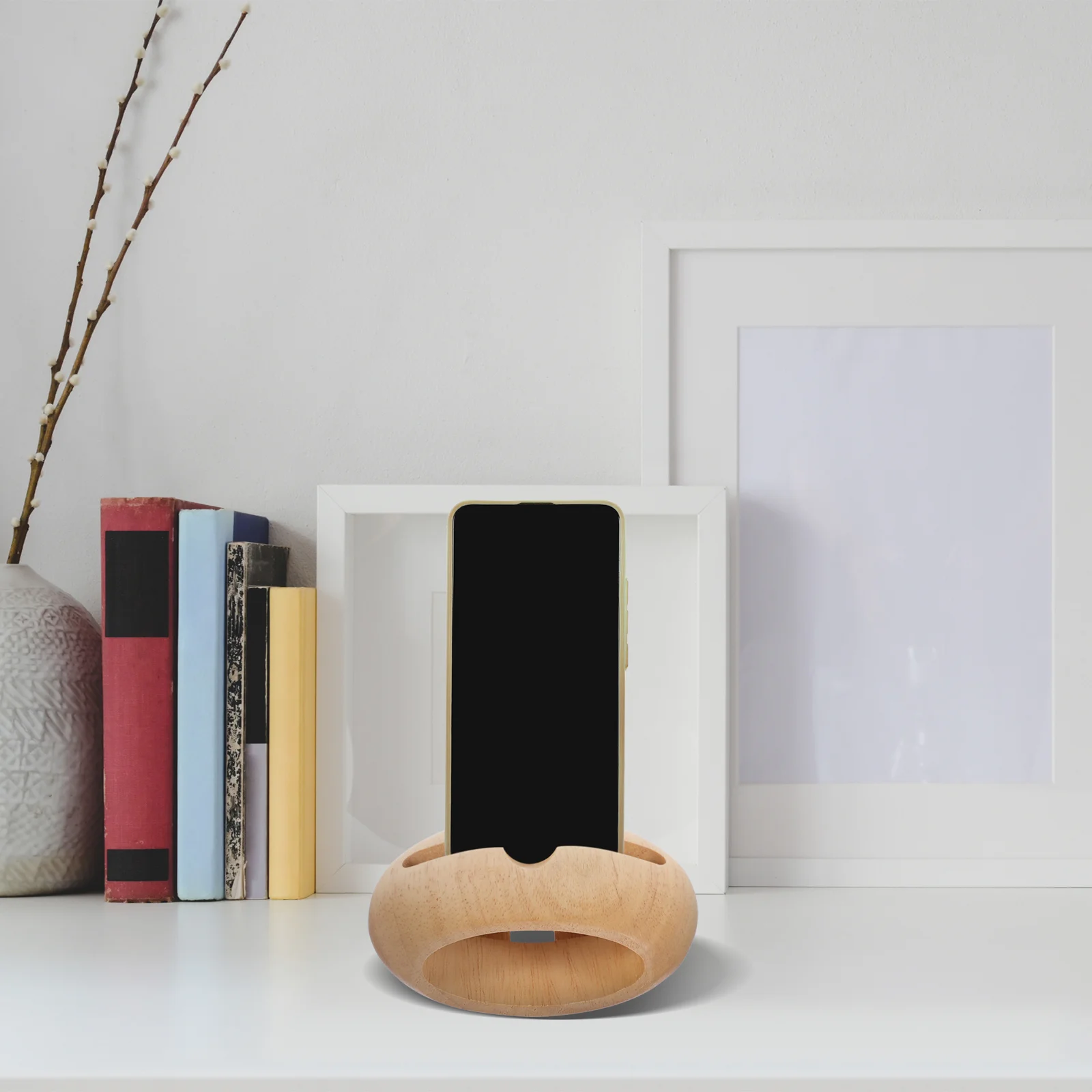 

Wooden Phone Holder Sound Amplifying Desktop Stand For Smartphone Cellphone Holder Vertical Music Speaker Bracket