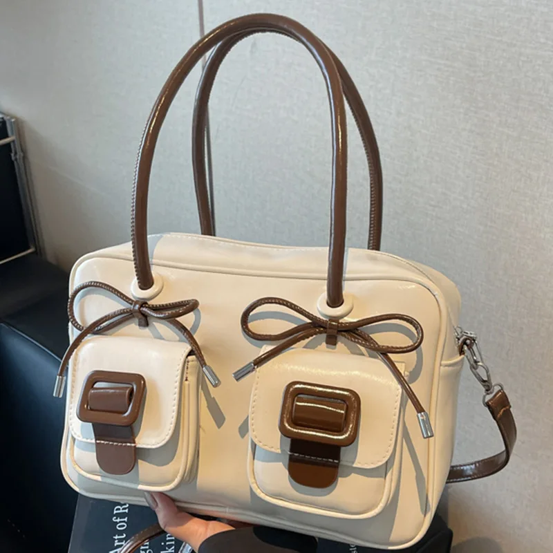 

2025 New Retro Bow Boston Bag - Small Crossbody Shoulder Bag, Lightweight Designer Purse, Vintage Handheld Bag