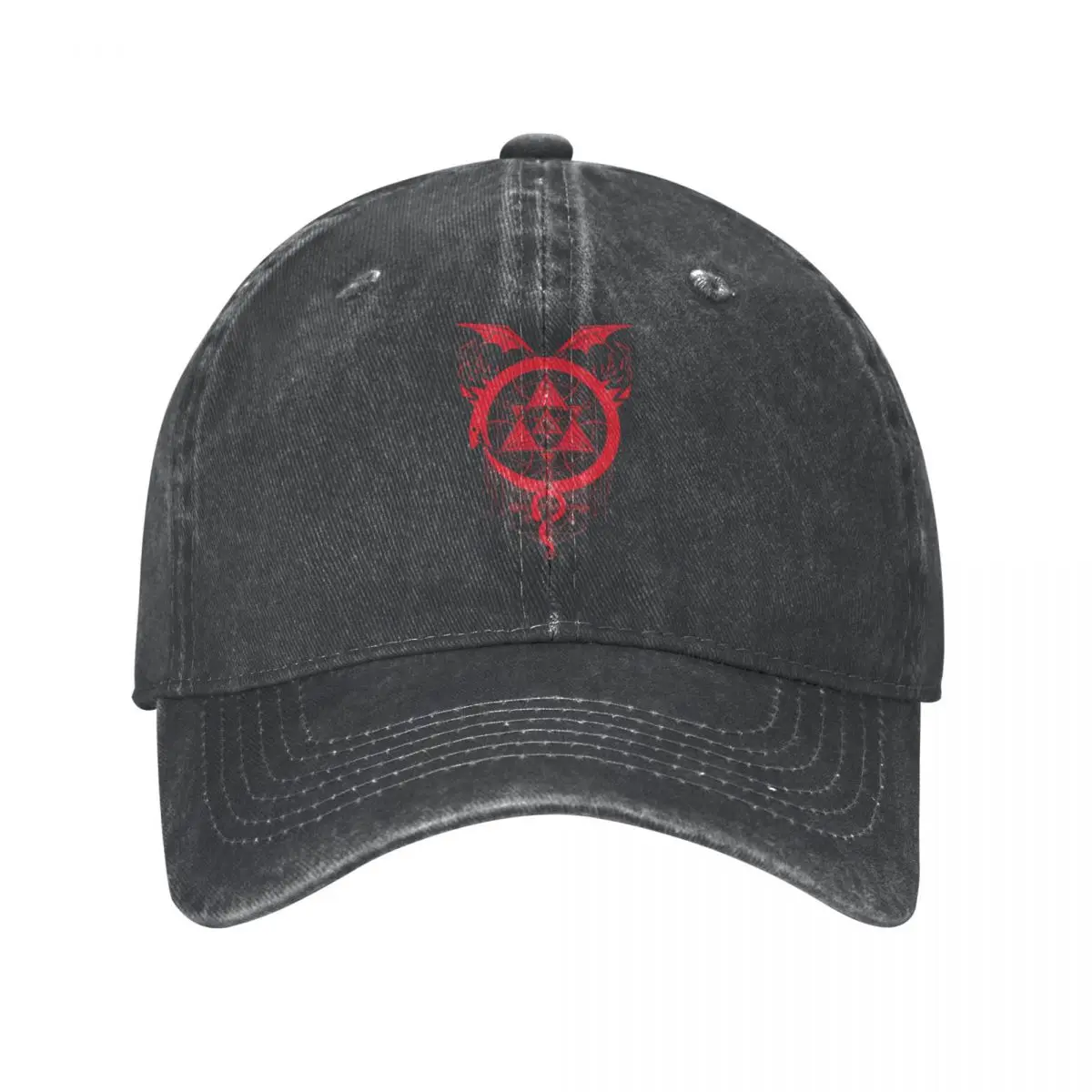 Fullmetal Alchemist Snakes Of Alchemy Baseball Caps Casual Distressed Denim Snapback Cap Men Women Outdoor Adjustable Hat