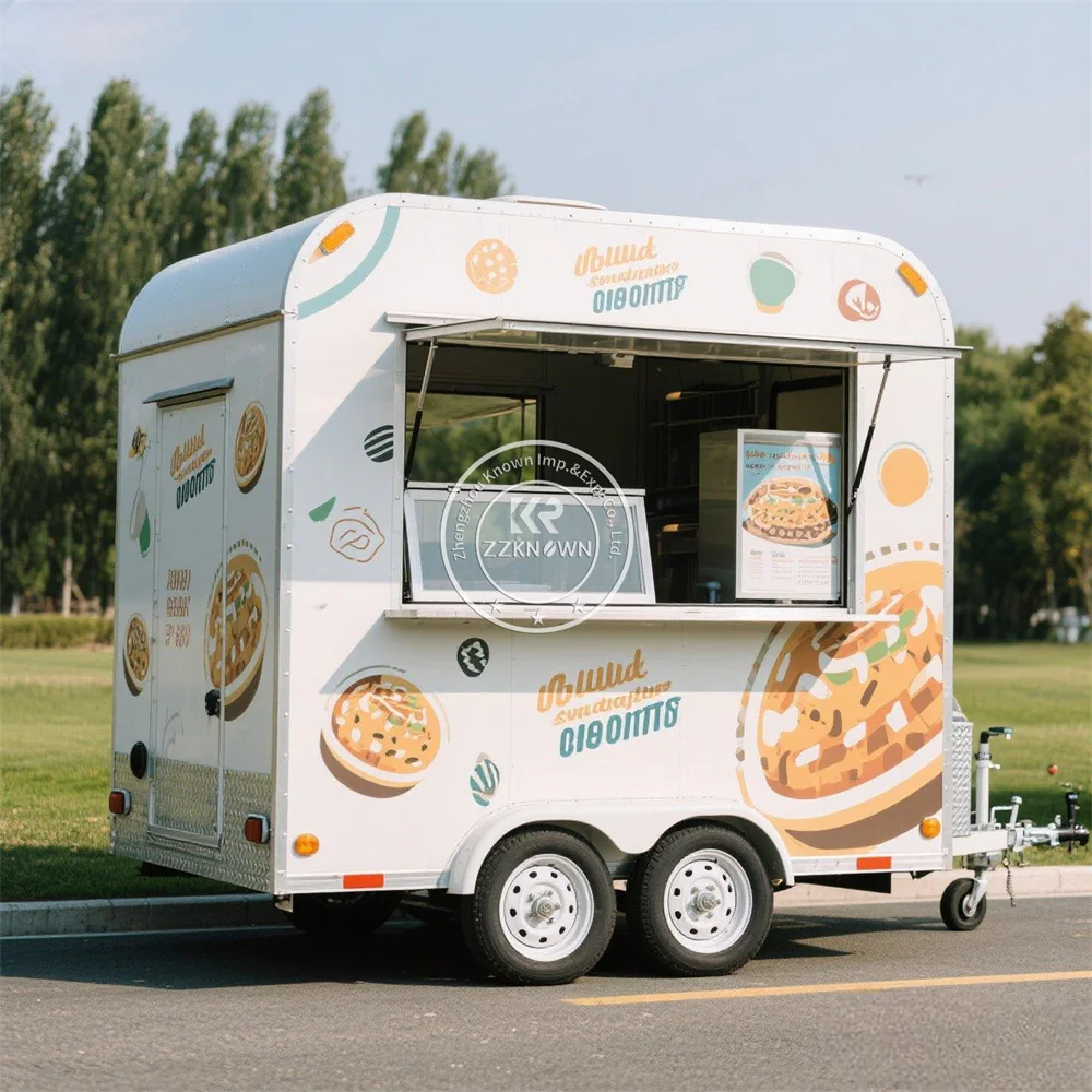 Camión de comida móvil personalizado, quiosco de café STtreet, concessión de patatas fritas, barbacoa, Pizza, remolque de comida con cocina completa