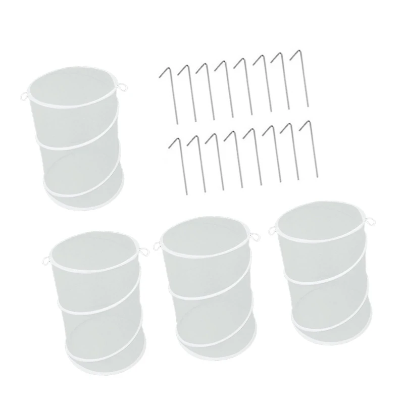 Animal Resistant Plant Enclosures Foldable Mesh Protectors with Anchoring Pegs D2RD