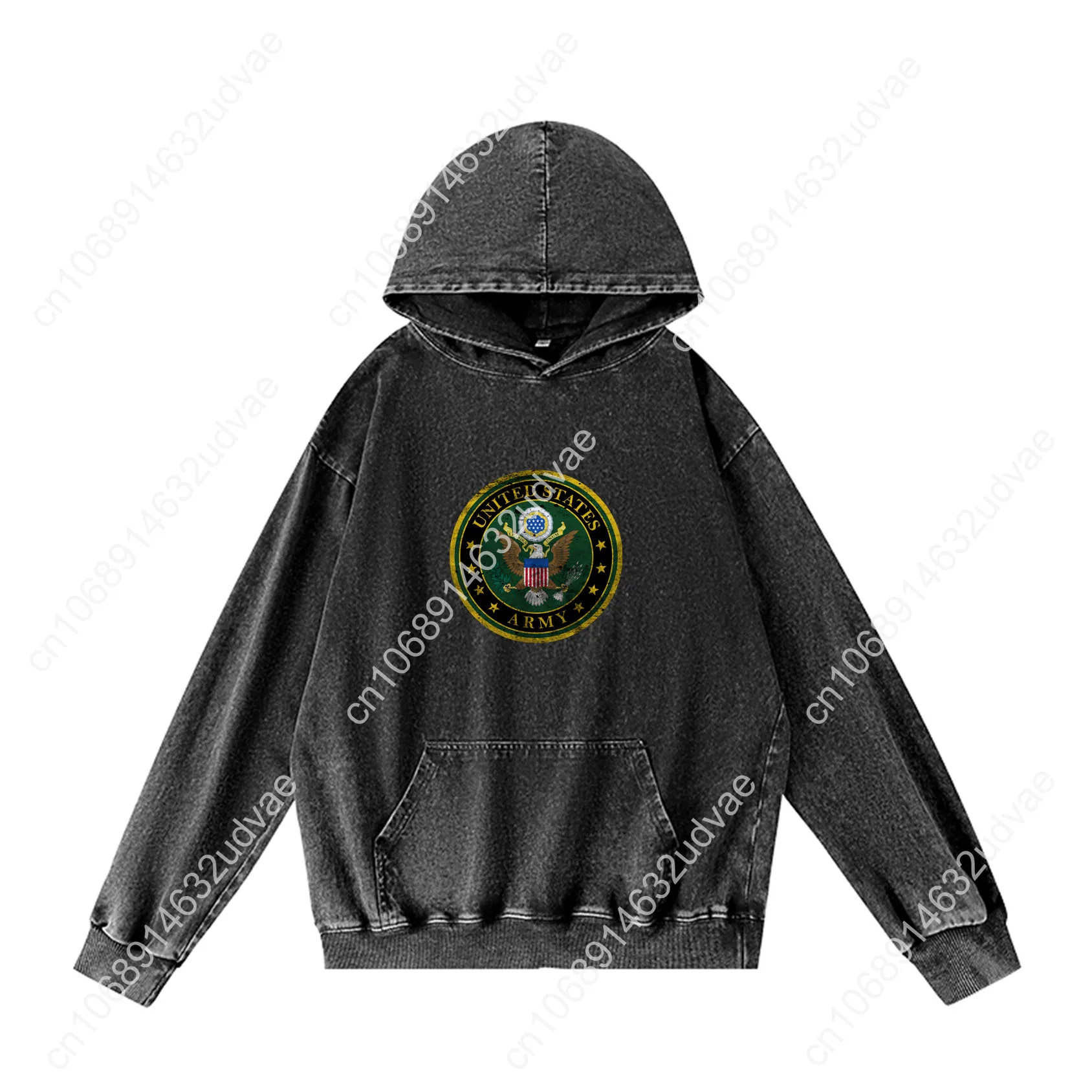 United States Army Hoodies Retro Hooded Sweatshirt Man Woman Teenager Vintage Pullover Sweat Shirt with Pocket Customized Tops