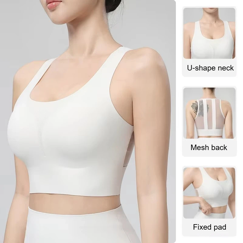 Yoga Vest Women Summer One-Piece Yoga Wear Top Beautiful Back Fitness Sports Bra Breathable Quick-Dry Sports Underwear