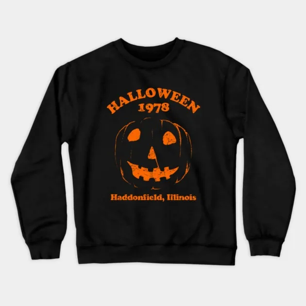 

Autumn and Winter Pure Cotton Crew Neck Sweatshirt with Nostalgic Halloween 1978 Graphics Perfect for Enthusiasts Retro Horror
