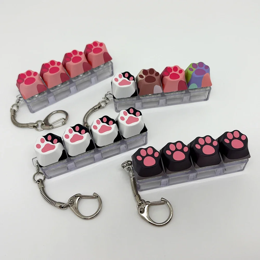 Cute Cat Claw Key Ring Pendant, Fingertip Press Decompression Tool, Creative Desktop Office Backpack Phone Hanging Accessories