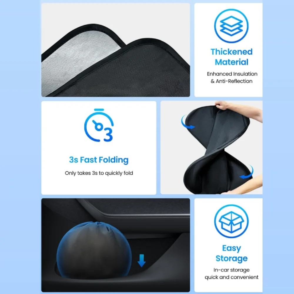 Pare-soleil pliable pour pare-brise des Highlands, pour Tesla modèle Y Juniper modèle 3, blocage solaire, isolation thermique, accessoire de pare-soleil pour voiture, 2025