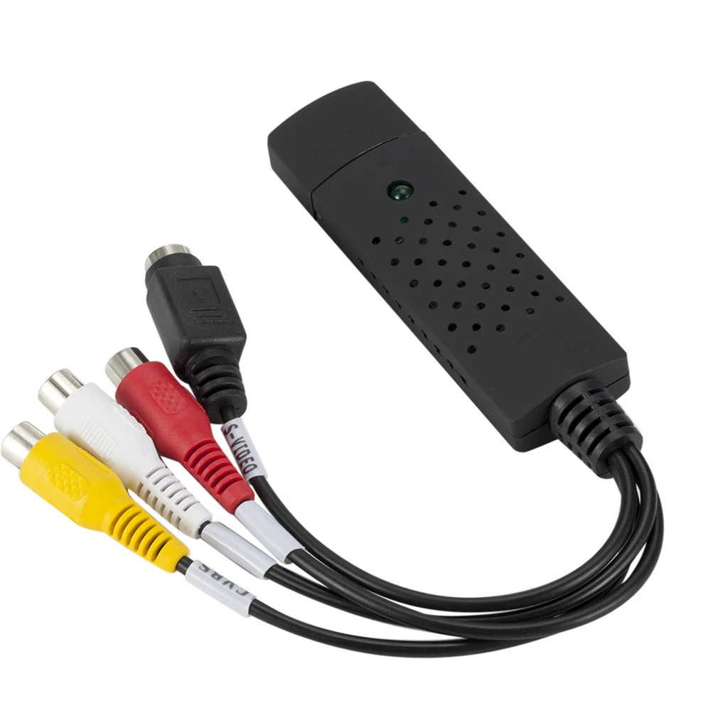 GRWIBEOU USB 2.0 do RCA Adapter na kabel do konwertera USB 2.0 RCA Audio wideo karta przechwytująca do TV DVD VHS przechwytywanie urządzenie do