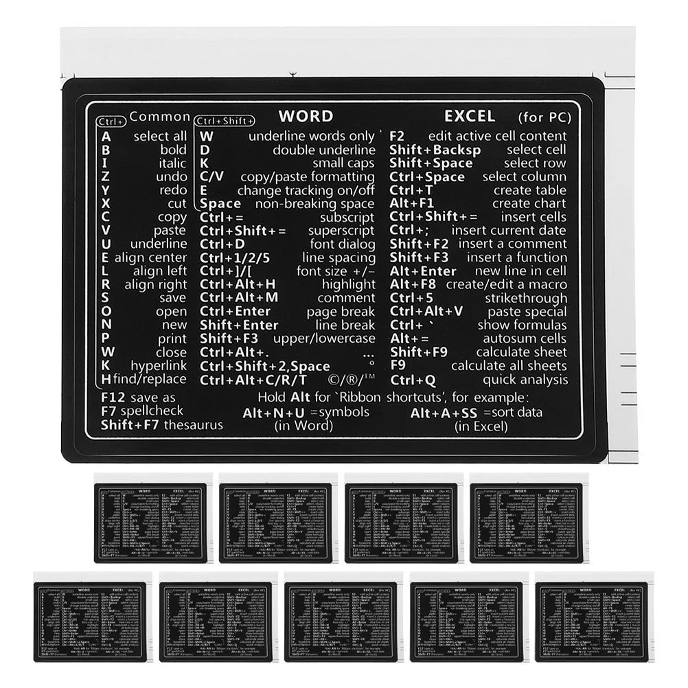 10 Pcs Keyboard Stickers Laptop Decorations Computer Keyboards Removable Decals for Laptops Paper
