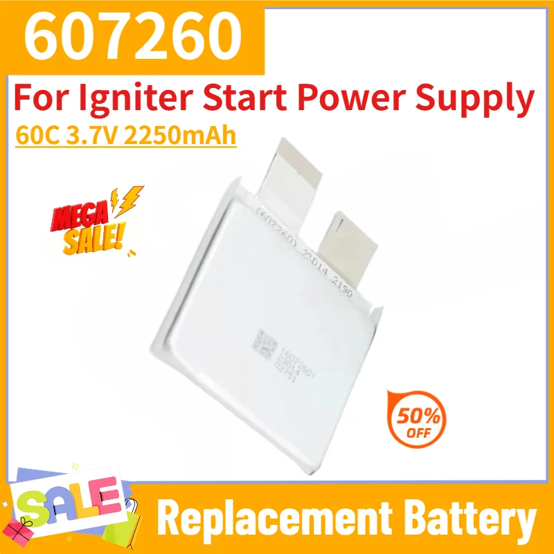 High Quality 607260 60C 3.7V 2250mAh Battery for Igniter Start Power Supply Replacement Battery