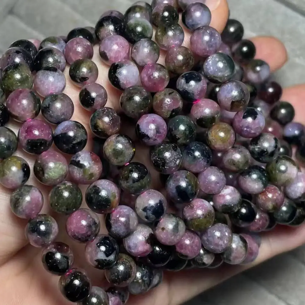 2bracelets AKAC approx7-7.8mm natural watermelon tourmaline  bracelet beads