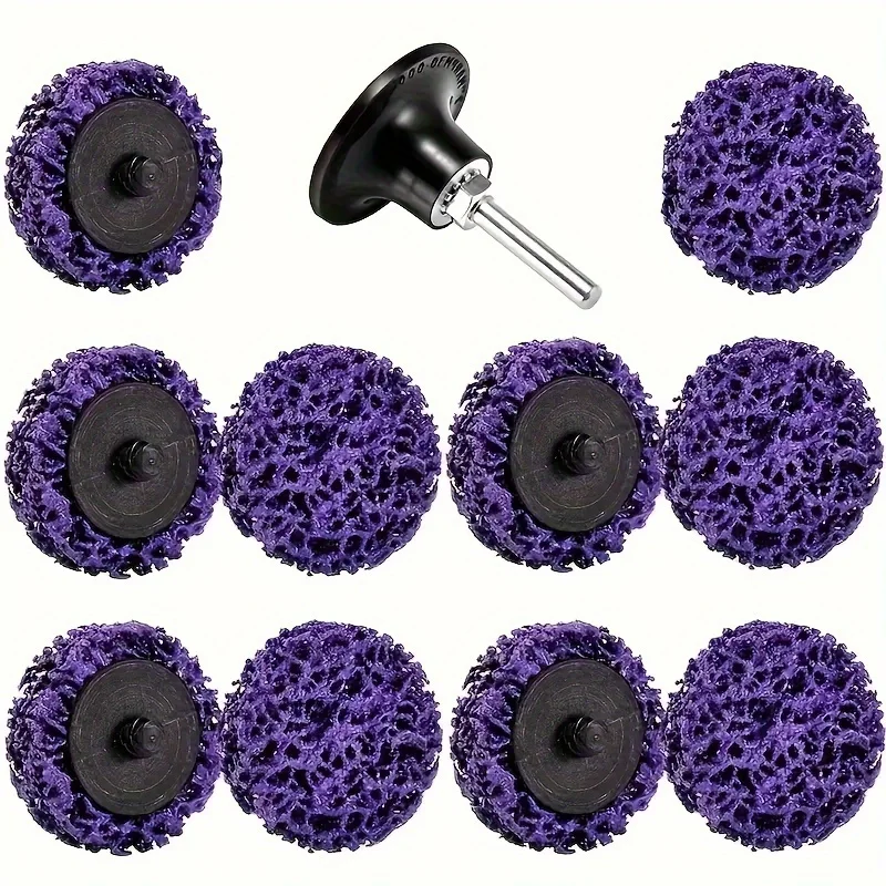 12pcs Purple Strip Discs Rust Remover Wheel - Clean And Remove Paint, Coating, Rust, And Oxidation For Wood, Metal