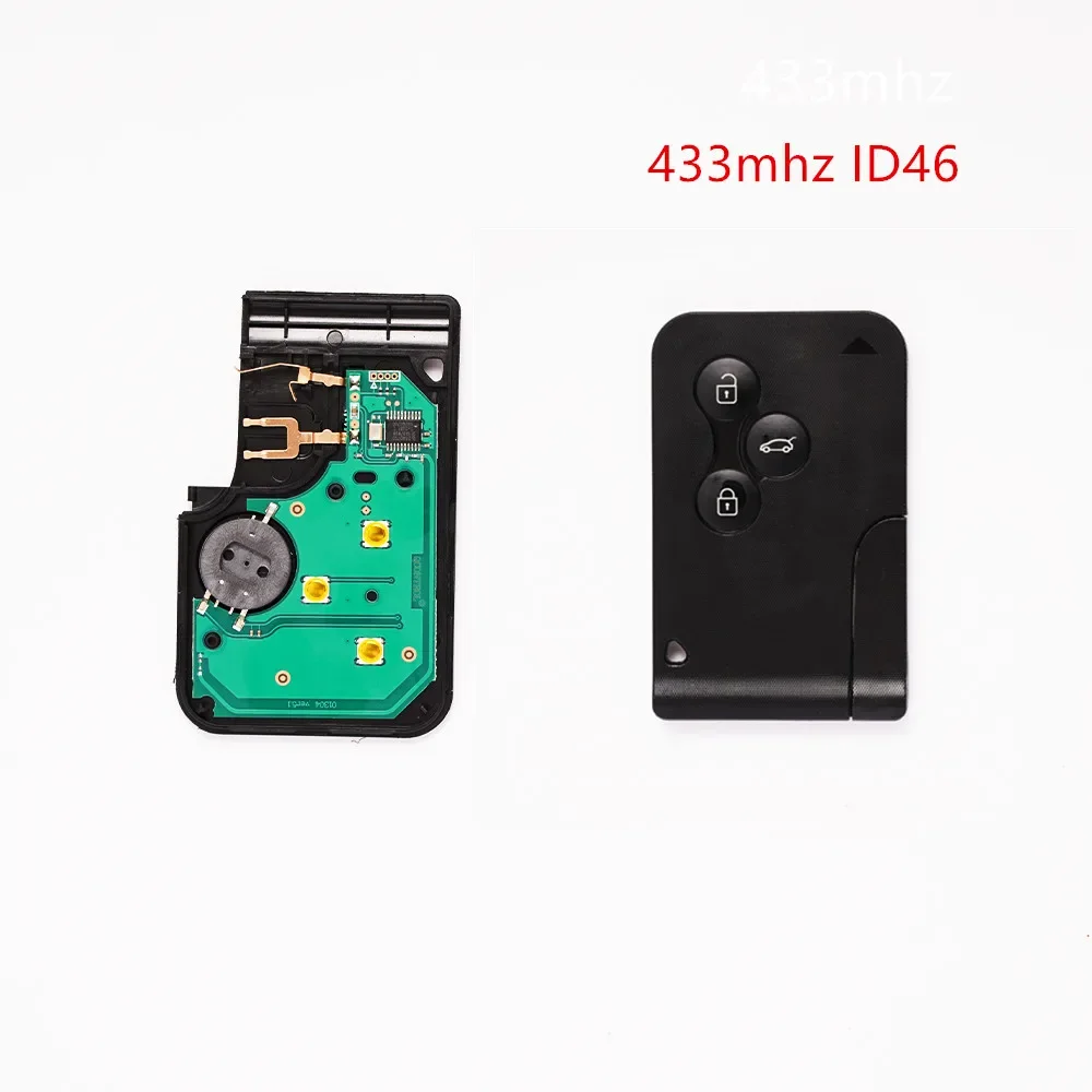 Smart Key Card For Renault Megane II Scenic II Grand Scenic 2003-2008 433mhz PCF7947 Chip ID46 3 Buttons Remote
