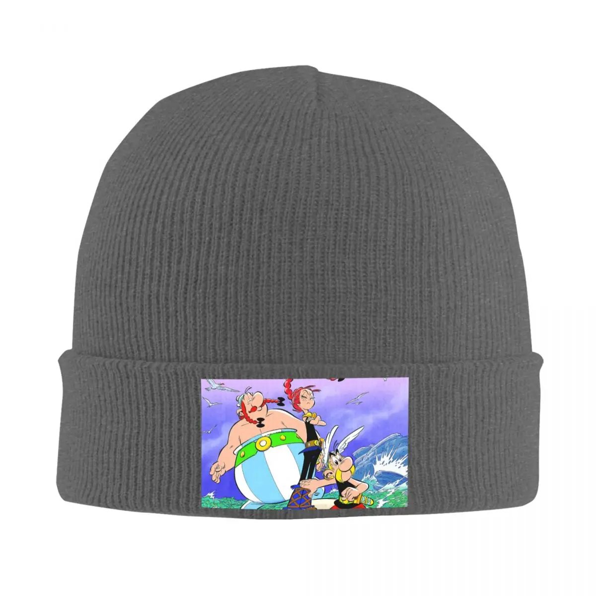 Asterix And Obelix Dogmatix Warm Knitted Cap Hip Hop Bonnet Hat Autumn Winter Outdoor Beanies Hats for Unisex Adult