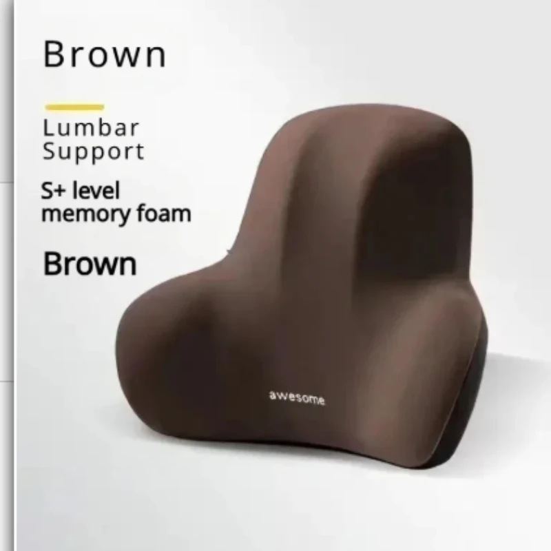 Memory Foam Lumbar Back Cushion for Car Office Gaming Chairs and Postpartum Waist Support Multi Functional Pain Relief Pillow