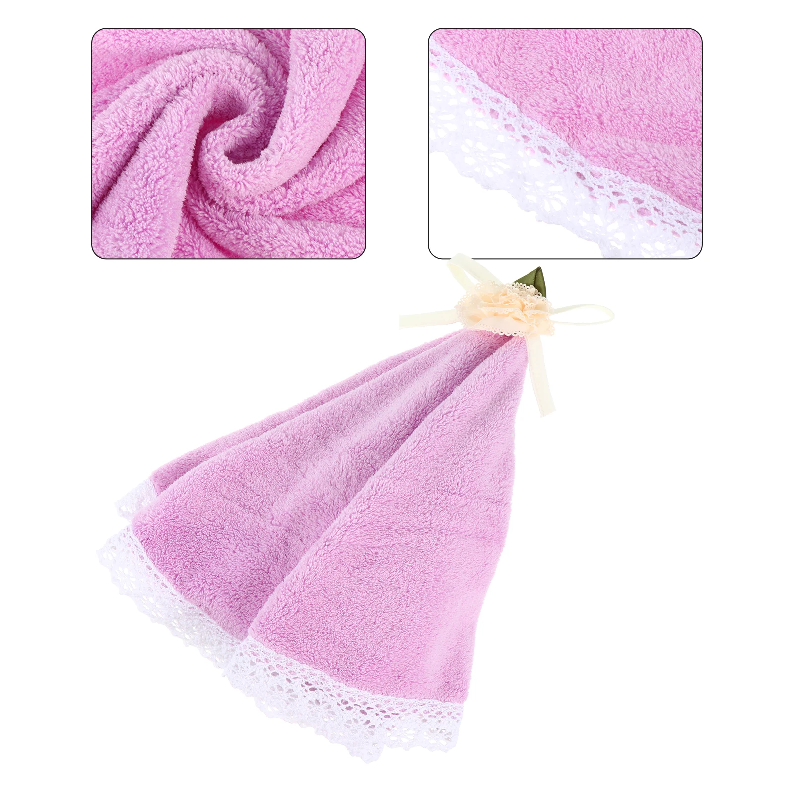 

1pc Round Hand Towel Water Absorbent Quick Dry Coral Fleece Washable Hanging Kitchen Bathroom Car Home Textile
