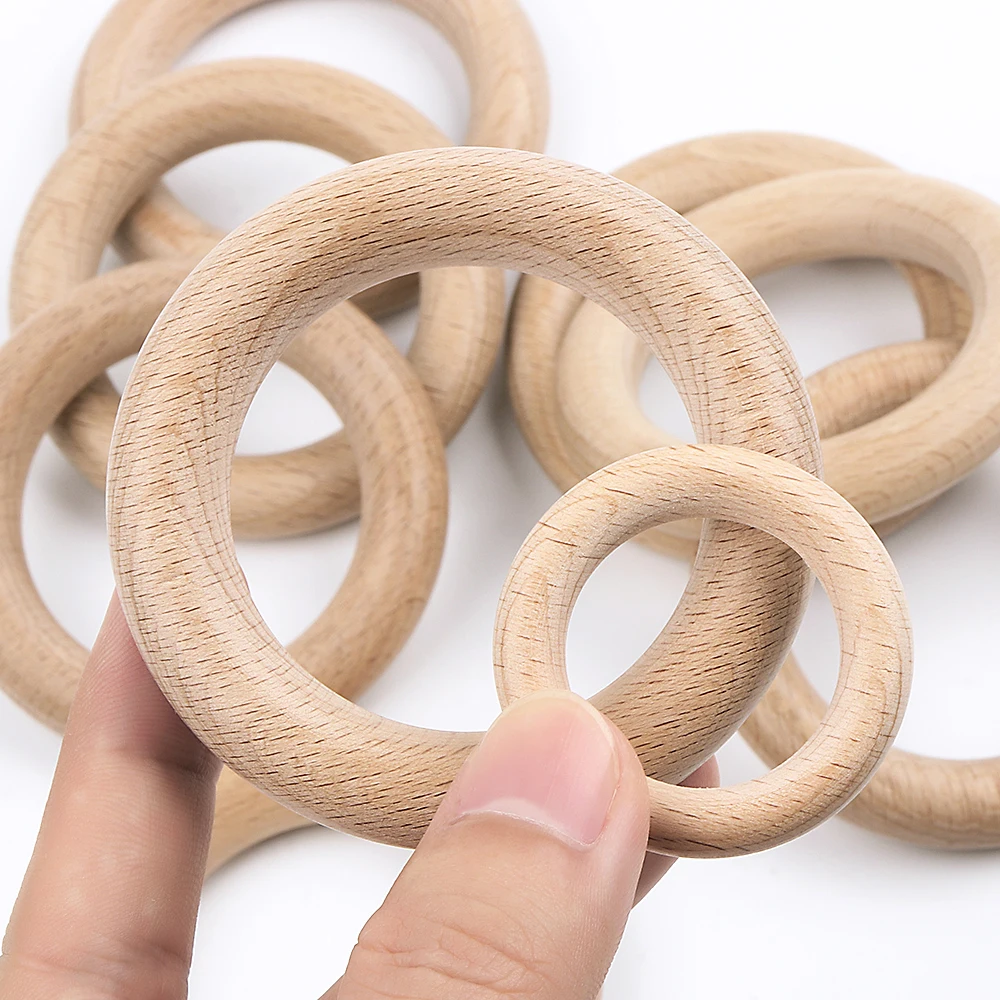 25-80mm Natural Wood Large Wooden Ring Hoops For Craft DIY Circular Hoop Crafts Supplies Home And Decoration Macrame Accessories