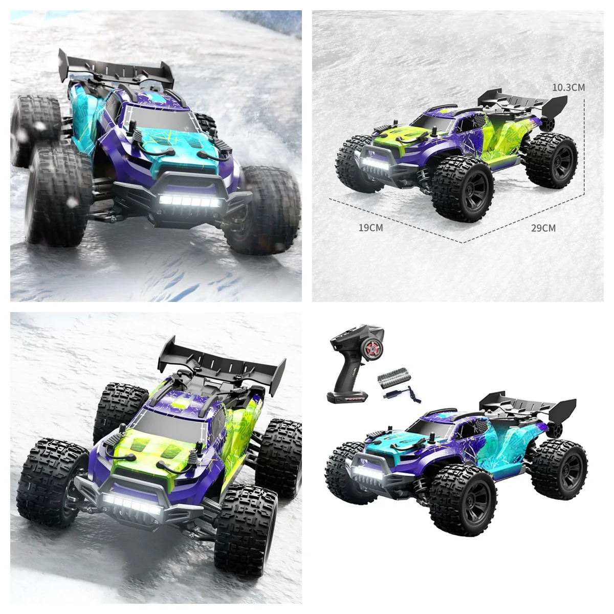 

1/18 Remote Control Off Road Car PVC Shell SCY 18101 RC Electric Monster Truck Metal Chassis Independent Suspension LED Light