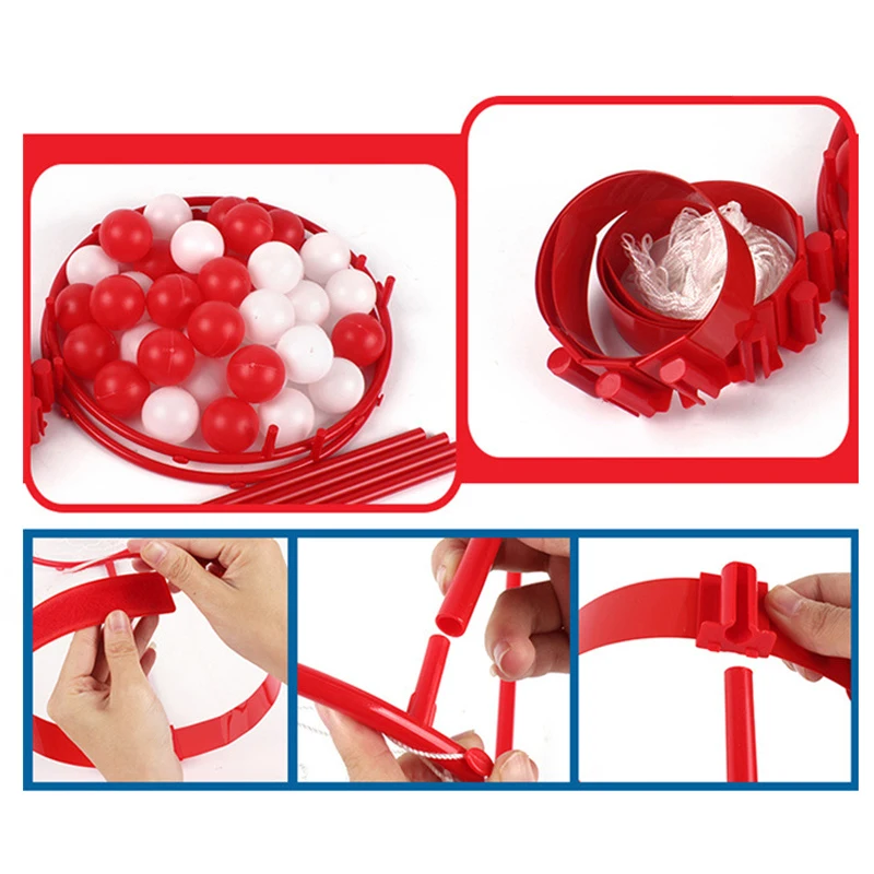 Criatividade cabeça hoop basquete festa jogo para crianças e adultos cesta ajustável net bandana com 20 bolas atividade ao ar livre diversão gif
