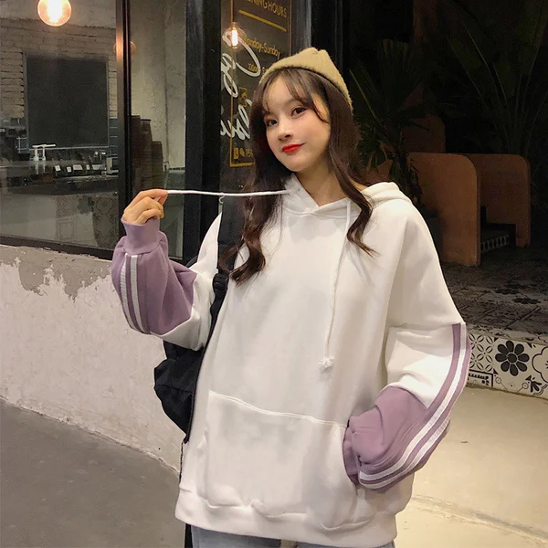 Com capuz bonito hoodies street wear mulher roupas alternativas feminino inverno pull femmes recortado manga longa gótico shoujo senhora pele
