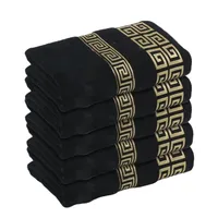1/5/10pcs Black Cotton Towels Cover 34x74cm/70x140cm Embroidered Hotel Quality Bath Towel for Adults Christmas Gift Face Towels