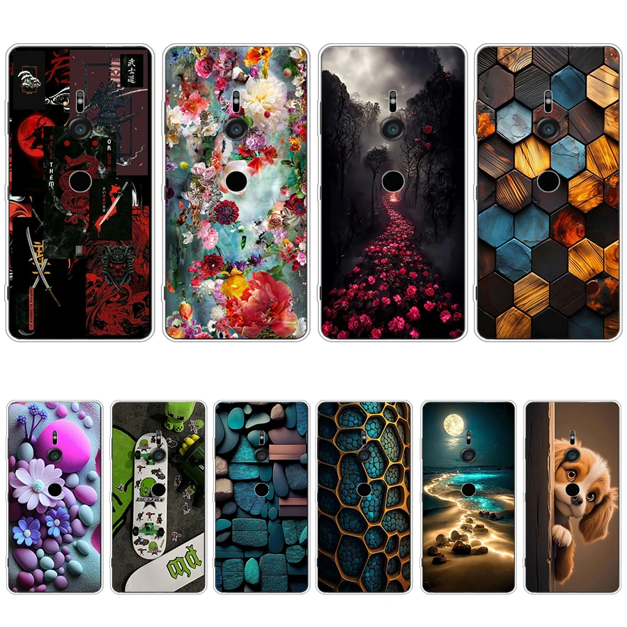 S1 colorful song Soft Silicone Tpu Cover phone Case for Sony Xperia XZ2/XZ3