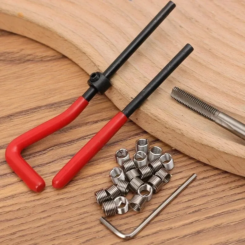 Metric Thread Repair Insert Kit Stainless Steel Spark Plug Tap For Auto Car Engine Damaged Threads Restoration Motorcycle Tool