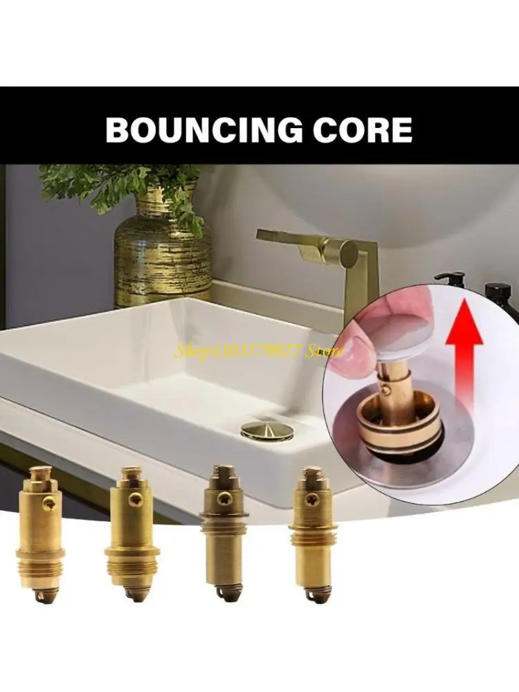 

C4DF Sink Drain Stopper Plug Bolts Bounce Valves Copper Push Spring Plug Bounce Valves Bolts Sink Stopper Bolts Easy to Use