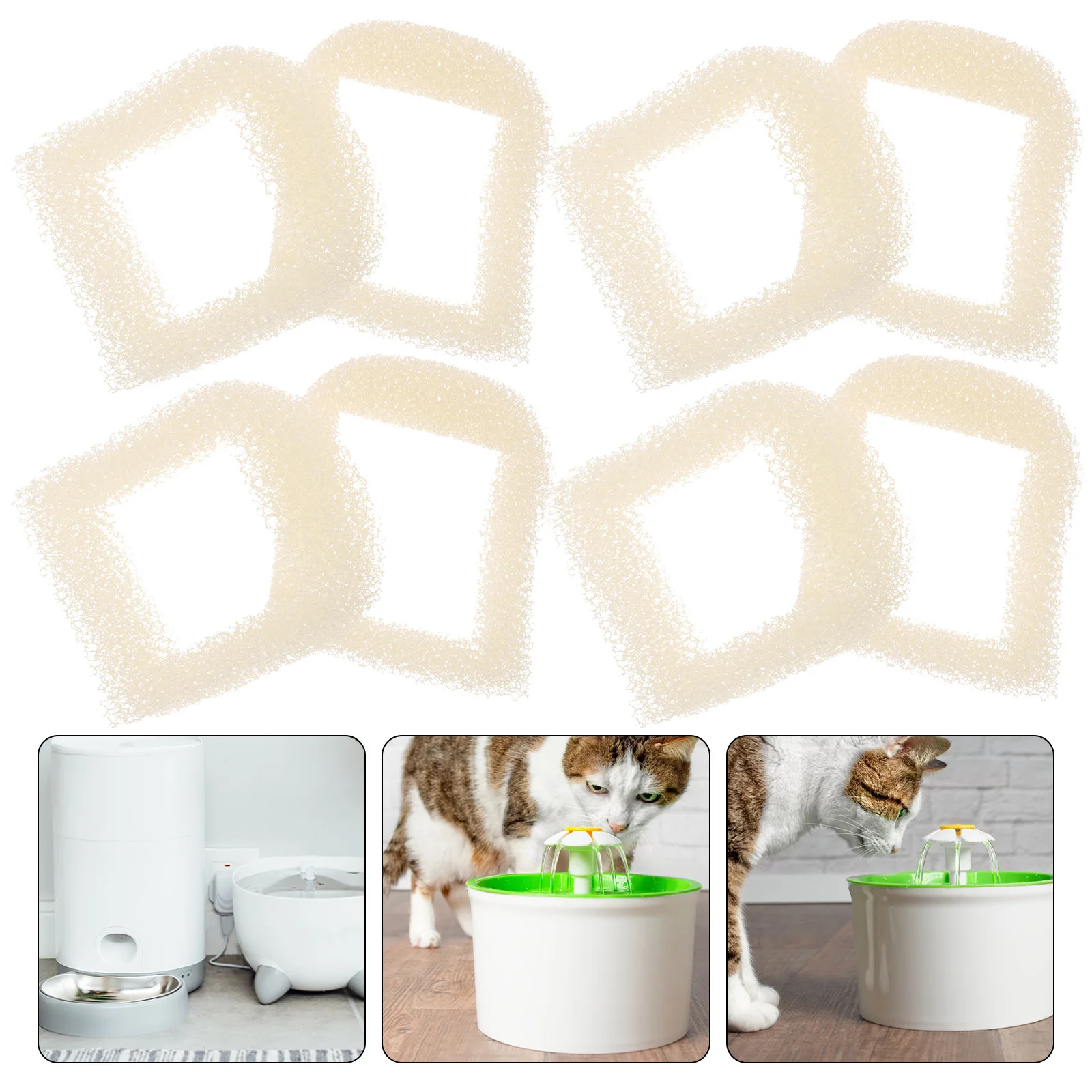 

12pcs Drinking Water Dispenser Filter Sponge For Pets Reusable Fast Filtration Removes Chlorine Odors Hair Debris Compatible