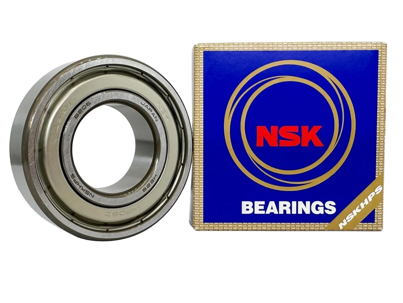2 uds. Rodamientos de bolas de ranura profunda originales NSK 6205ZZ 6205-2Z con doble blindaje metálico 25X52X15mm hechos en Japón