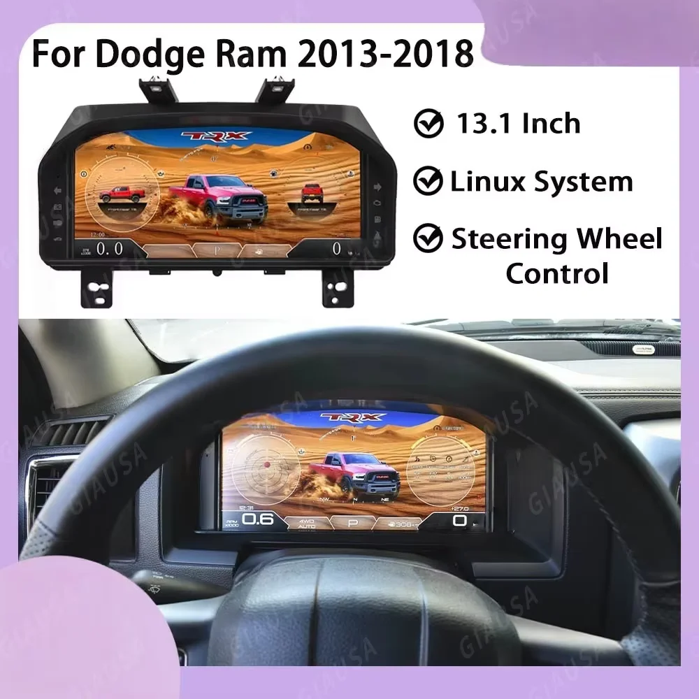 LCD Car Digital Cluster For Dodge Ram 1500 2500 3500 2008-2012 Car Digital Speedometer Dashboard Panel Instrument Panel Virtual