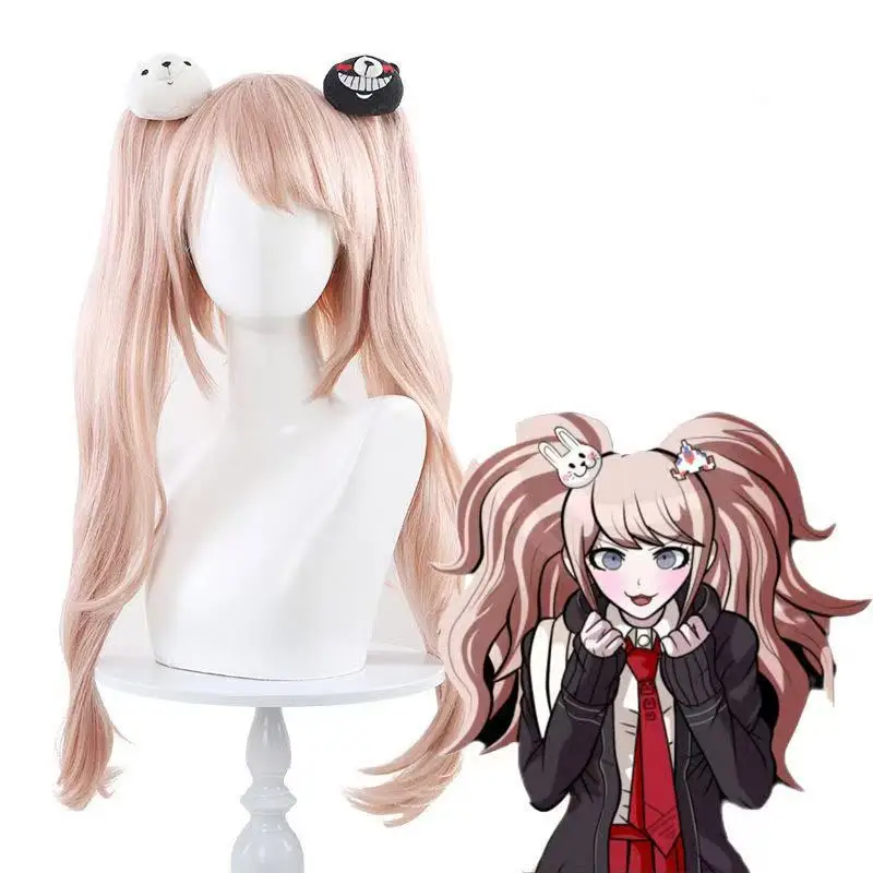 

Цельный светло-розовый двойной хвостик, заколка для волос, аниме-пуля на разрывании острова, щит Enoshima, парик для косплея