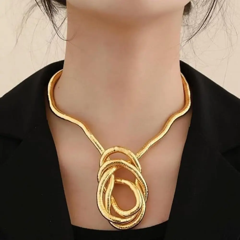 Creative Gift Alloy Bendable Snake Necklace Silver Color Gold Color Flexible Choker Punk Jewelry Accessories Bracelet